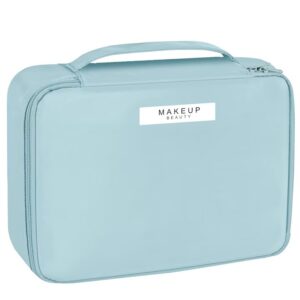 Geanta de Calatorie, , pentru Cosmetice si Articole de Toaleta, Material Impermeabil, 2 in 1, Portfard Interior Detasabil, 23 x 16 x 8 cm, Albastru