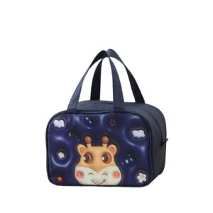 GeantÄƒ FrigorificÄƒ, , cu Desene Animat 3D, PortabilÄƒ pentru Copii, de PrÃ¢nz, din PÃ¢nzÄƒ Oxford, 27.5x18x20 cm, Model Cerb, Albastru