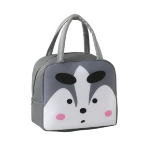 GeantÄƒ FrigorificÄƒ, , cu Desene Animat, PortabilÄƒ pentru Copii, de PrÃ¢nz, din PÃ¢nzÄƒ Oxford, 22x14x19 cm, Model Vulpe, Gri