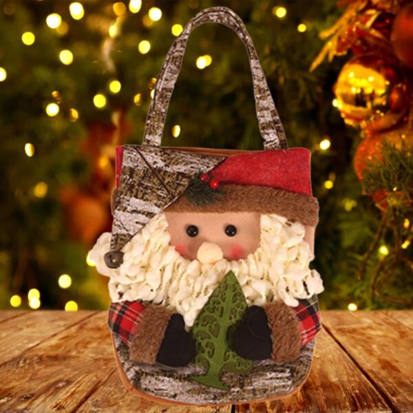 Geanta pentru Cadouri de Craciun, , Model Mos Craciun, Decoratiune Sarbatori, 46x23x2 cm, Multicolor - imagine 3