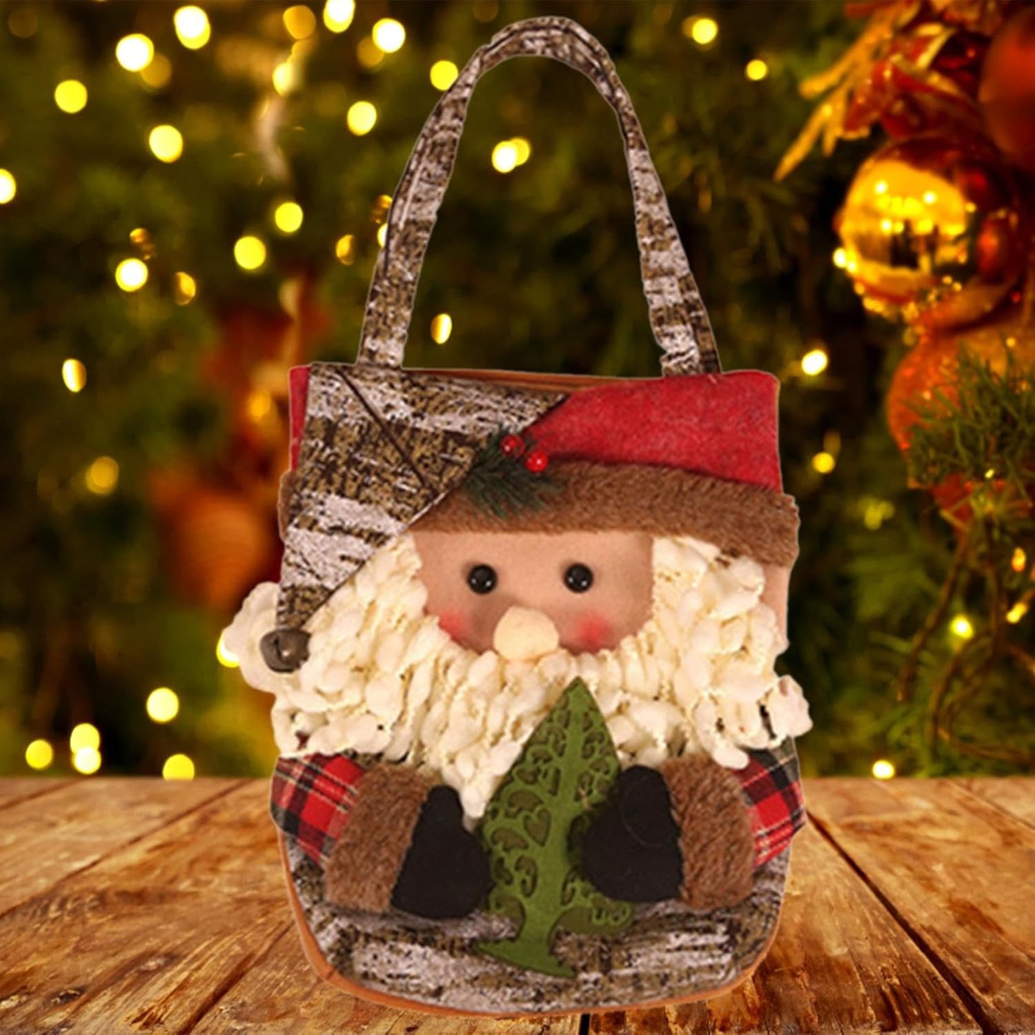 Geanta pentru Cadouri de Craciun, , Model Mos Craciun, Decoratiune Sarbatori, 46x23x2 cm, Multicolor - imagine 3