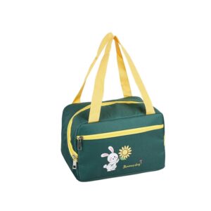 Geanta Termo-Izolanta, , Compartimente Telefon si Tacamuri, Multifunctionala, Impermeabila, 30x21x20 cm, Design Iepuras, Verde