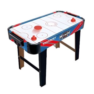 Masa Air Hockey Graffiti cu Picioare Lungi, , PVC, 2 Pucuri, Tabela Scor, 2 Impingatoare, 76x38x61 cm, Albastru