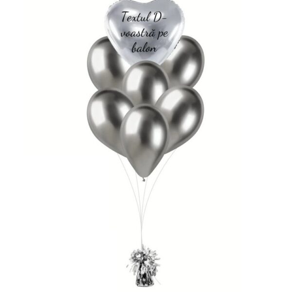 Greutate pentru Baloane cu Heliu, , din Folie cu Franjuri, 170g, 13 x 5 x 3 cm, Argintiu - imagine 2