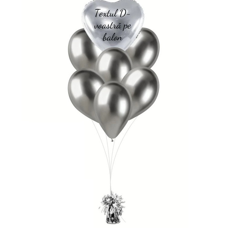 Greutate pentru Baloane cu Heliu, , din Folie cu Franjuri, 170g, 13 x 5 x 3 cm, Argintiu - imagine 2