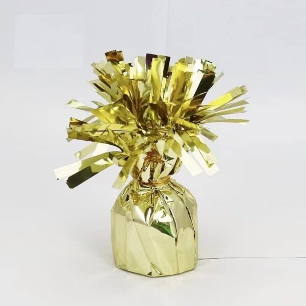 Greutate pentru Baloane cu Heliu, , din Folie cu Franjuri, 170g, 13 x 5 x 3 cm, Auriu - imagine 4
