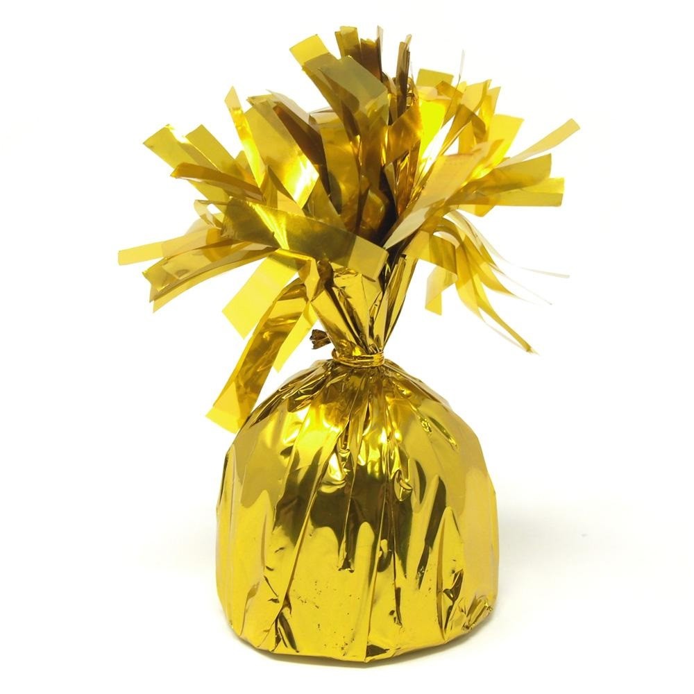 Greutate pentru Baloane cu Heliu, , din Folie cu Franjuri, 170g, 13 x 5 x 3 cm, Auriu