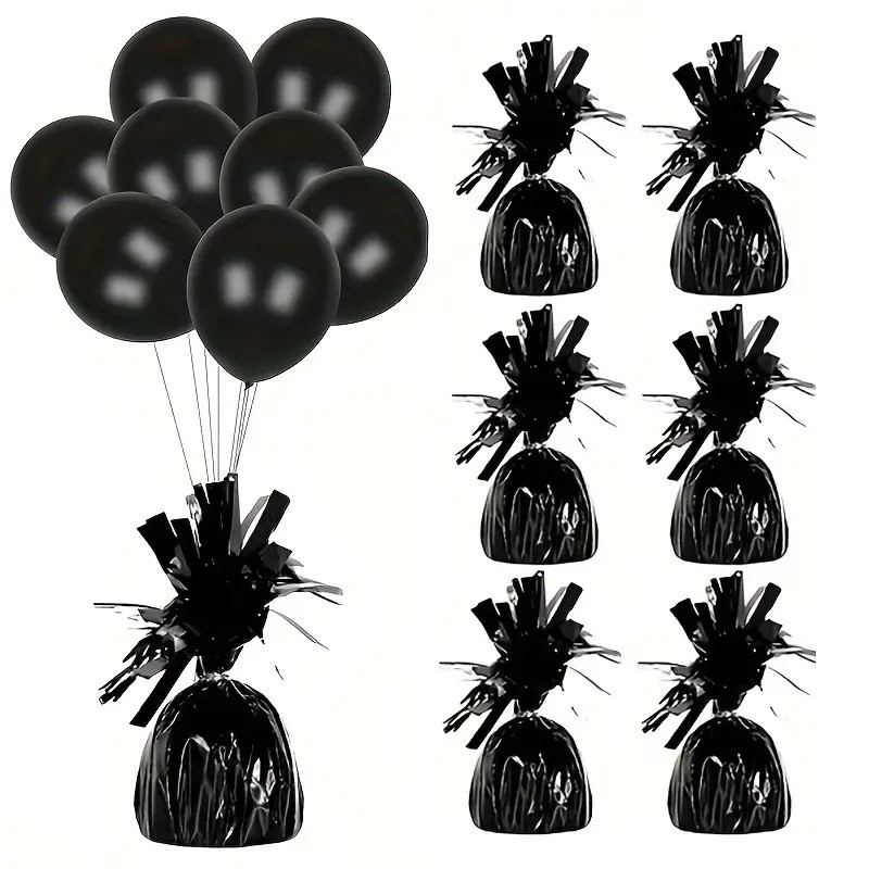 Greutate pentru Baloane cu Heliu, , din Folie cu Franjuri, 170g, 13 x 5 x 3 cm, Negru - imagine 2