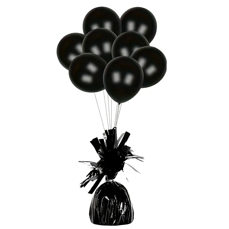Greutate pentru Baloane cu Heliu, , din Folie cu Franjuri, 170g, 13 x 5 x 3 cm, Negru - imagine 4