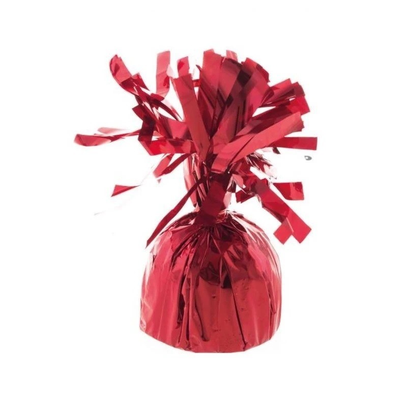 Greutate pentru Baloane cu Heliu, , din Folie cu Franjuri, 170g, 13 x 5 x 3 cm, Rosu - imagine 2