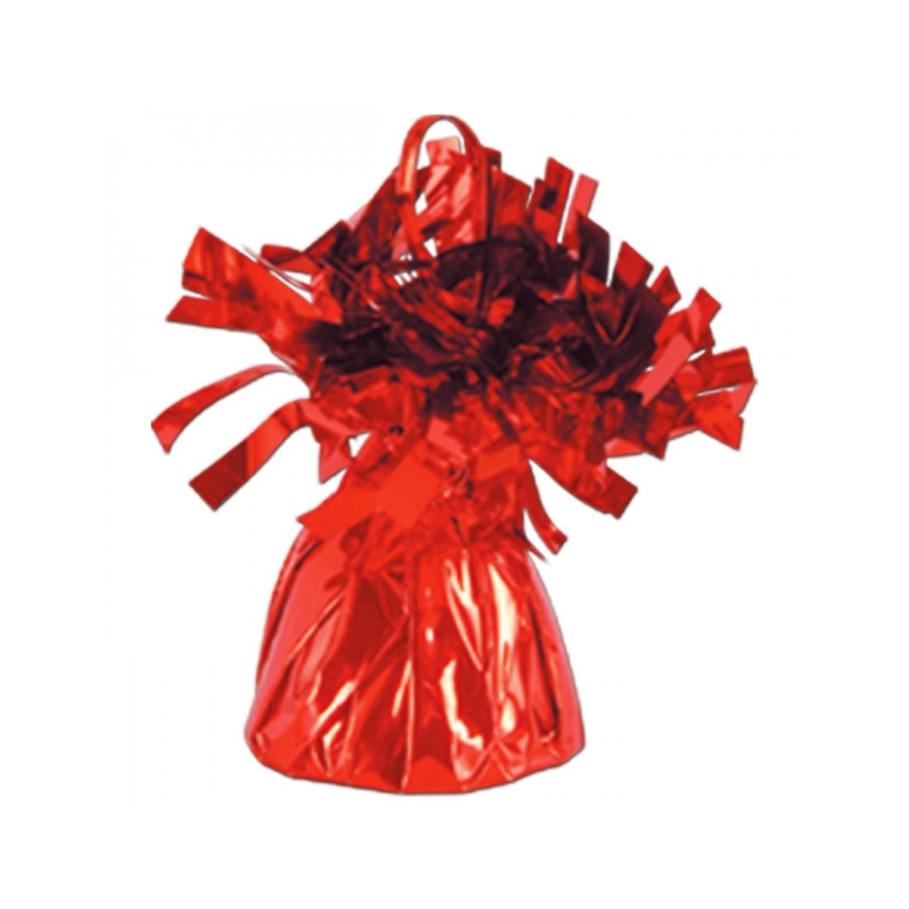 Greutate pentru Baloane cu Heliu, , din Folie cu Franjuri, 170g, 13 x 5 x 3 cm, Rosu - imagine 3