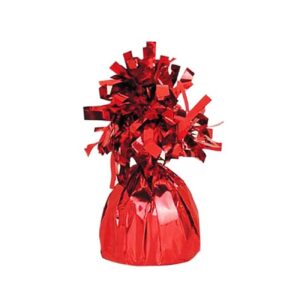 Greutate pentru Baloane cu Heliu, , din Folie cu Franjuri, 170g, 13 x 5 x 3 cm, Rosu