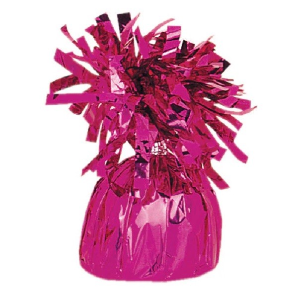 Greutate pentru Baloane cu Heliu, , din Folie cu Franjuri, 170g, 13 x 5 x 3 cm, Roz - imagine 3