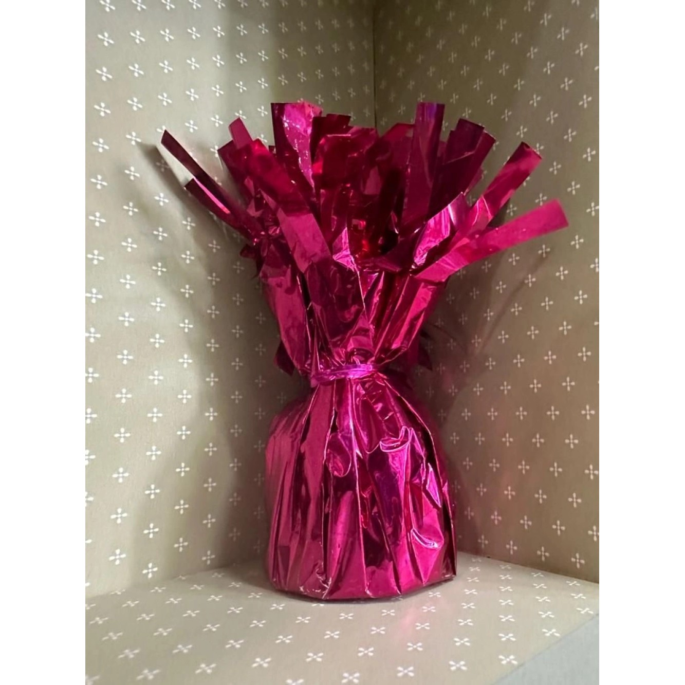 Greutate pentru Baloane cu Heliu, , din Folie cu Franjuri, 170g, 13 x 5 x 3 cm, Roz - imagine 4