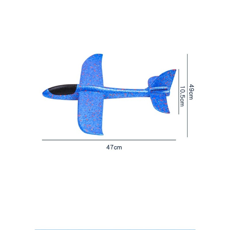 Avion planor din polistiren in punga , lungime 47 cm , Albastru , - imagine 4