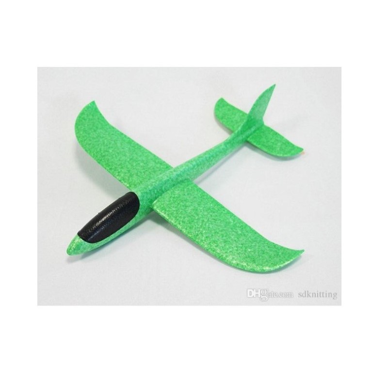 Avion planor din polistiren in punga , lungime 47 cm , Verde , - imagine 2