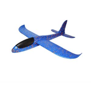 Avion planor din polistiren in punga , lungime 47 cm , Albastru ,