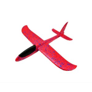 Avion planor din polistiren in punga , lungime 47 cm , Rosu ,