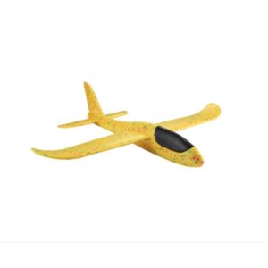 Avion planor din polistiren in punga , lungime 47 cm , Galben ,