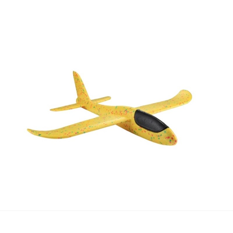 Avion planor din polistiren in punga , lungime 47 cm , Galben ,