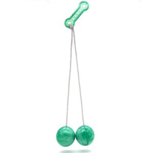 Jucarie interactiva cu bile, , Clackers ball, antistres, Verde, 40 mm