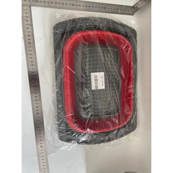 Cos de Scurgere Retractabil pentru Chiuveta, , cu Filtru, pentru Fructe si Legume, de Uz Casnic, 39x12 cm, Design Extensibil pana la 61 cm, cu Manere de Prindere, Rosu - imagine 2