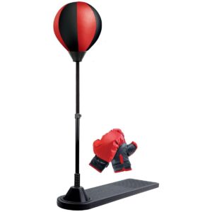 Jucarie Interactiva, , Model Sfera de Box de Picior, Manusi Incluse, Inaltime Reglabila, +3 Ani, 120 x 25 x 52.5 cm, Rosu/ Negru