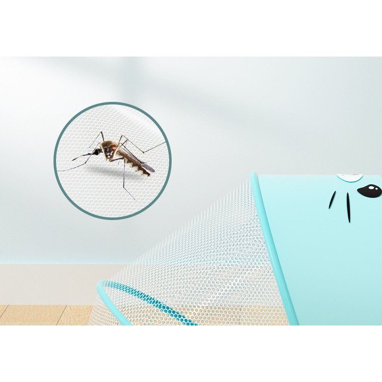 Husa Anti-Tantari, , Pliabila, Protectie 360 Grade, Parasolar, 0-1 An, 60 x 55 x 5 cm, Roz - imagine 3
