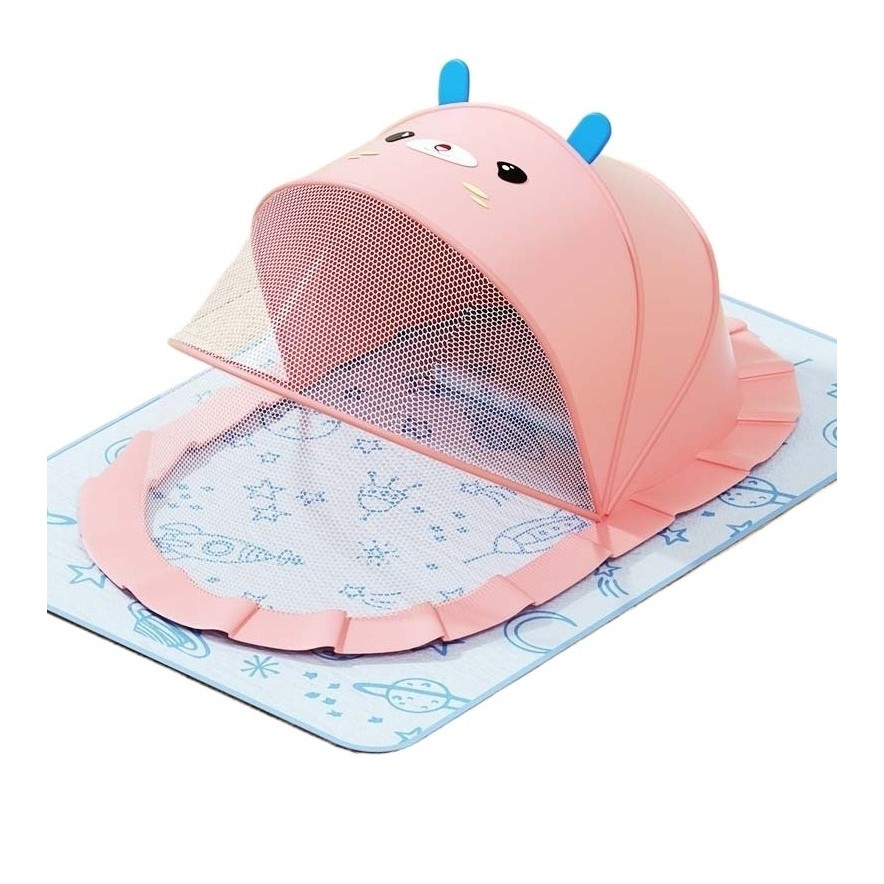 Husa Anti-Tantari, , Pliabila, Protectie 360 Grade, Parasolar, 0-1 An, 60 x 55 x 5 cm, Roz