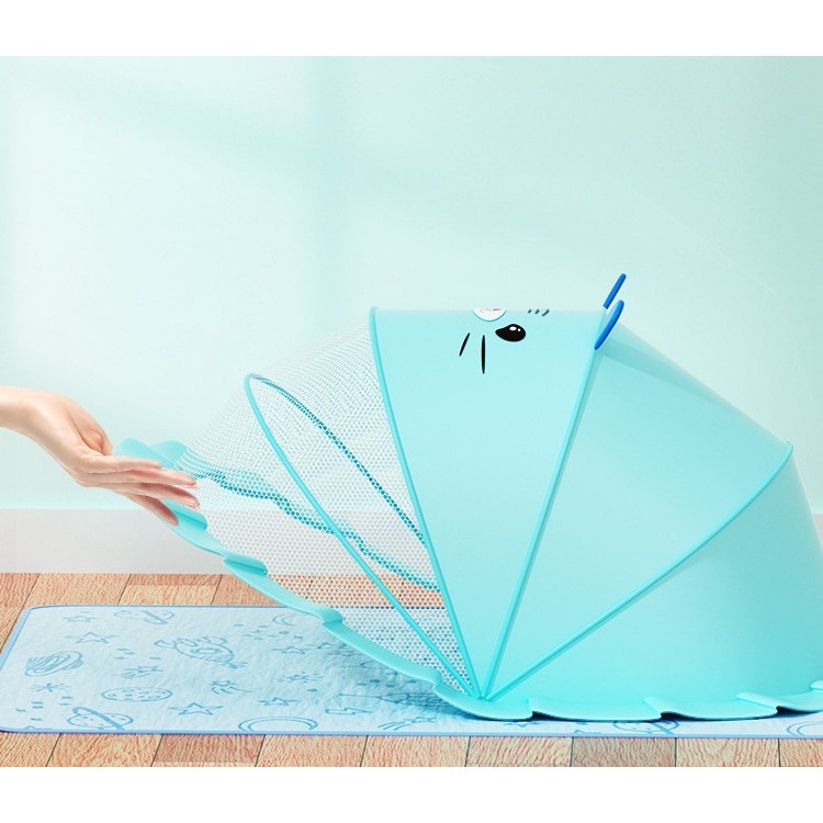 Husa Anti-Tantari, , Pliabila, Protectie 360 Grade, Parasolar, 0-1 An, 60 x 55 x 5 cm, Albastru - imagine 3