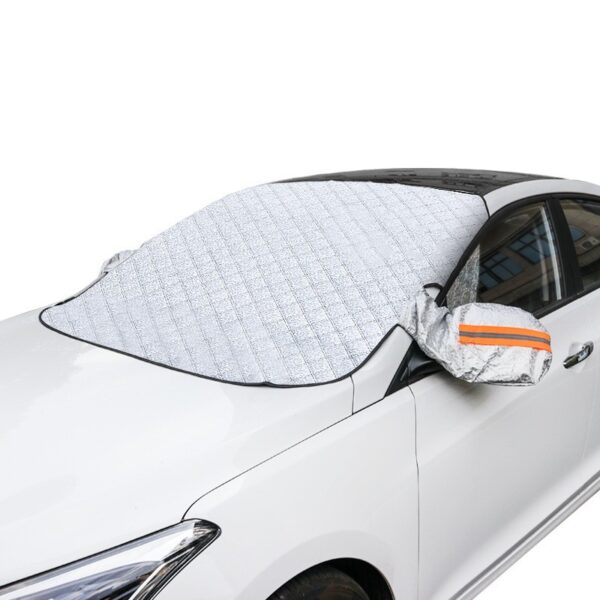 Husa de Protectie pentru Parbriz, , Protectie pentru Zapada Gridnina Soare, Scut Auto anti Zapada, 150 x 110 cm Argintiu - imagine 2