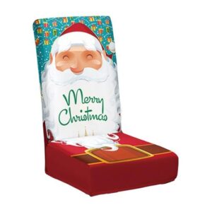 Husa pentru scaun, , Tematica Craciun, Model 3 Merry Christmas, Alb/Albastru