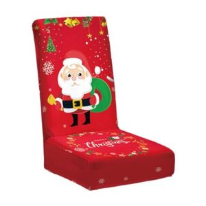 Husa pentru scaun, , Tematica Craciun, Model 4 Mos Craciun cu Sacul, Rosu
