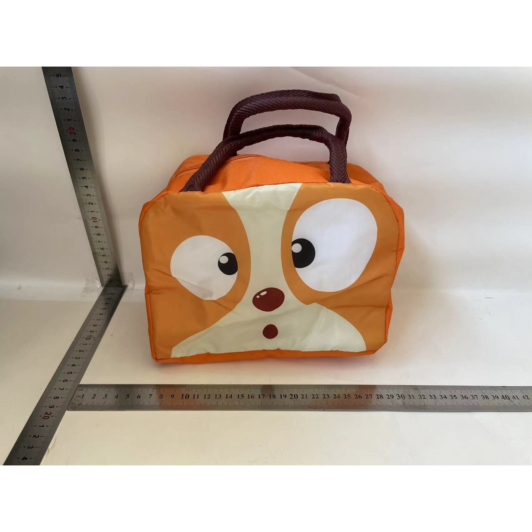 Geantă Frigorifică, , cu Desene Animat, Portabilă pentru Copii, de Prânz, din Pânză Oxford, 22x14x19 cm, Model Catelus, Maro - imagine 2