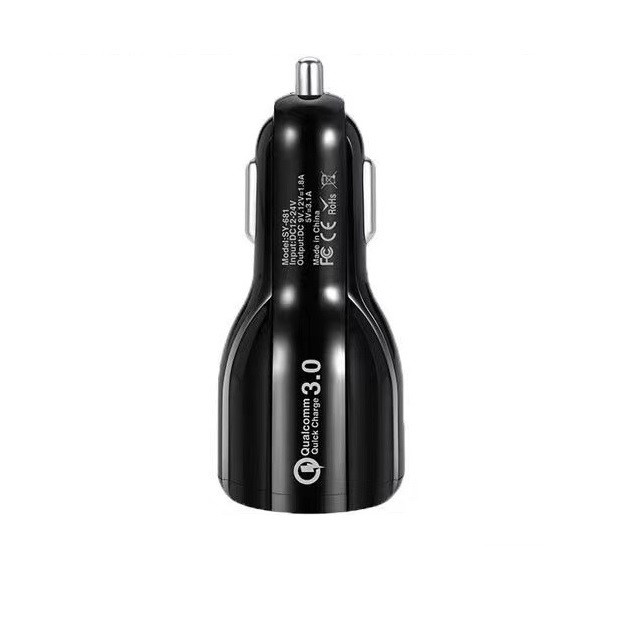 Incarcator Auto, , Pentru Bricheta, Incarcare Rapida, Interfata USB, 12V-24V, Negru
