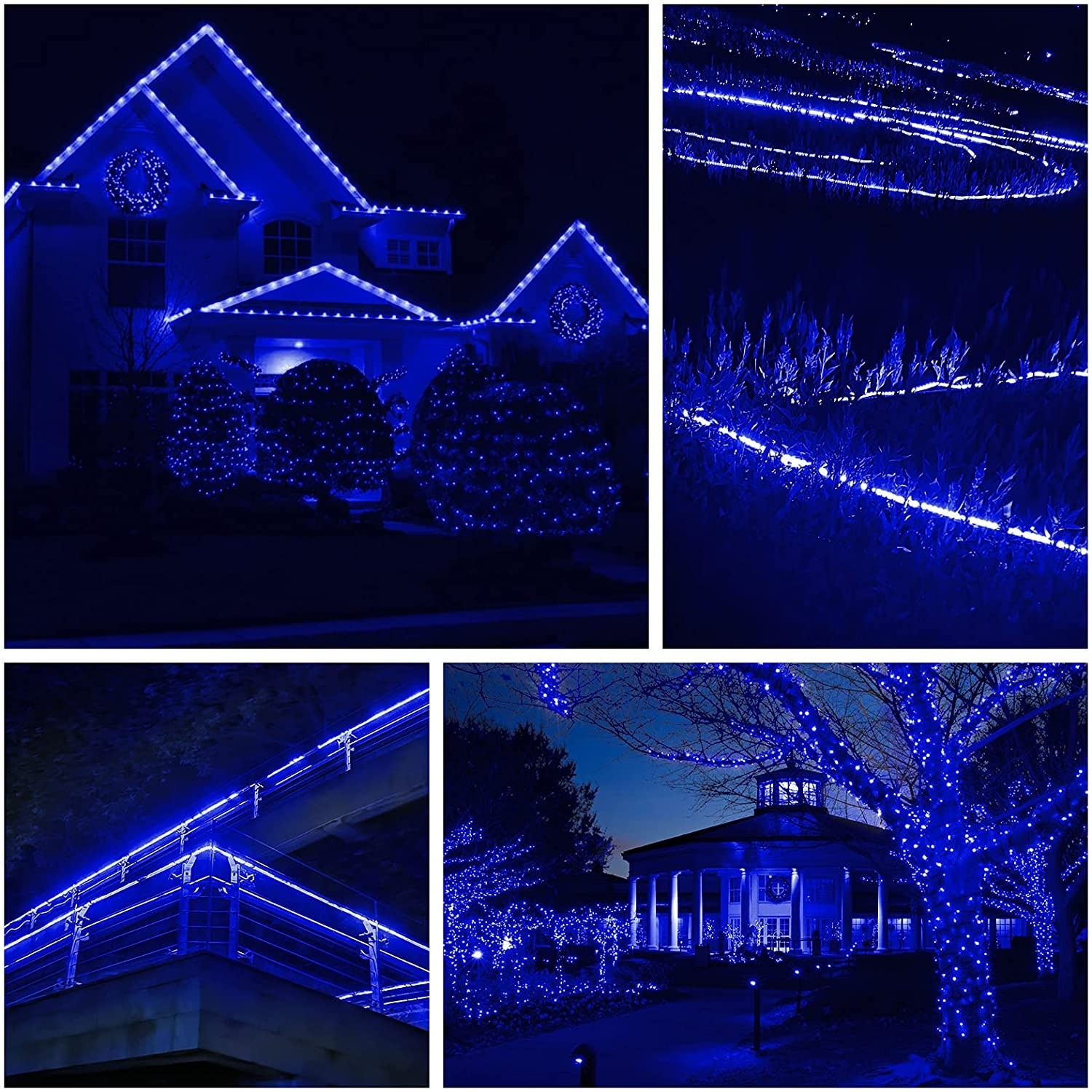 Instalatie Craciun, 10 m, 240 Led-uri, Furtun Luminos, Albastru, Transformator, Sectionabila, 220 V, - imagine 2