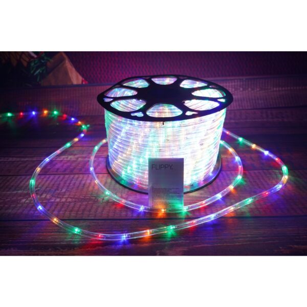 Instalatie Craciun, 10 m, 240 Led-uri, Furtun Luminos, Multicolor, Transformator, 8 jocuri de lumini, Sectionabila, 220 V, - imagine 3