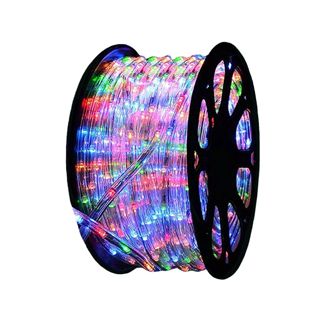 Instalatie Craciun, 10 m, 240 Led-uri, Furtun Luminos, Multicolor, Transformator, Sectionabila, 220 V,