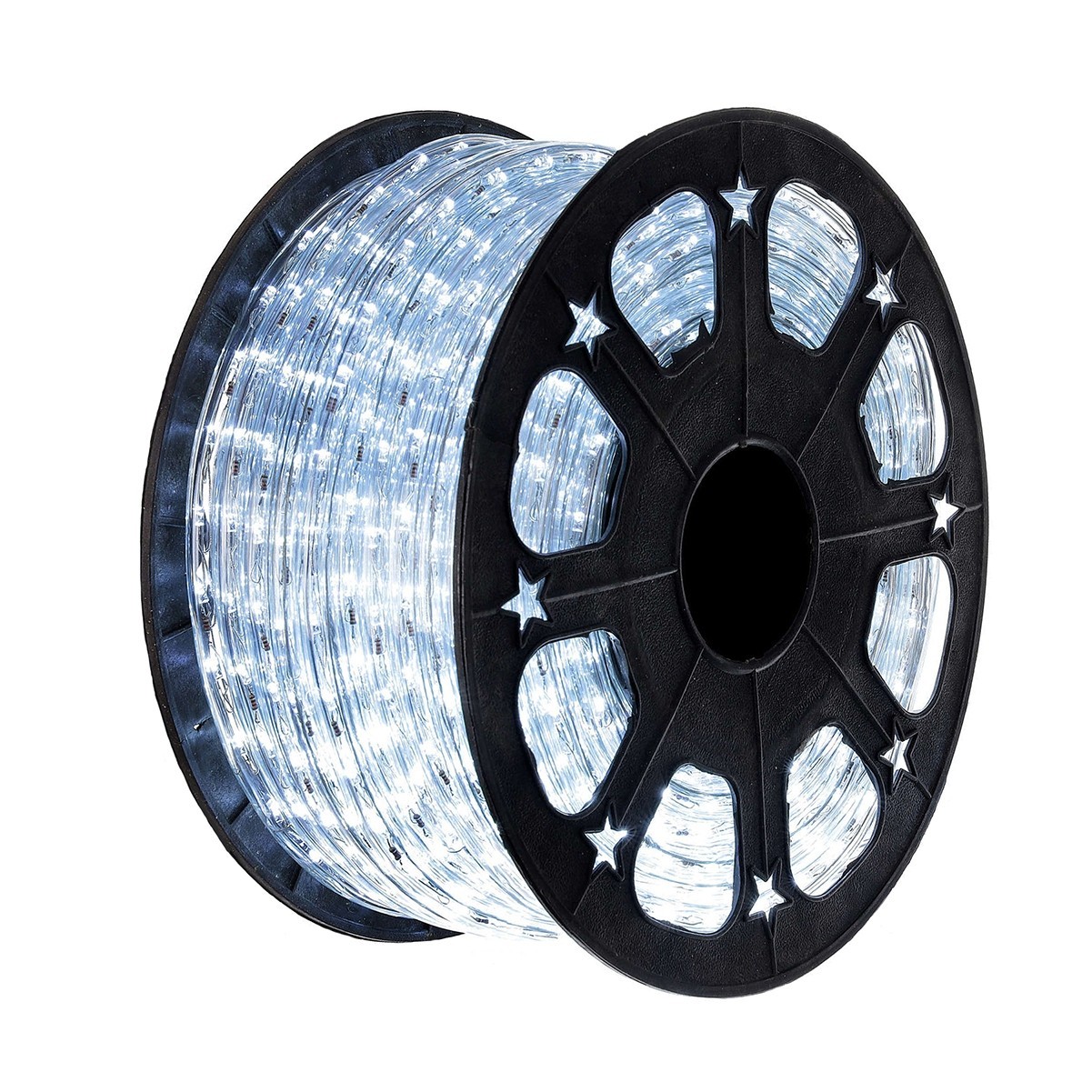 Instalatie Craciun, 2 m, 48 Led-uri, Furtun Luminos, Alb rece, Transformator, 8 jocuri de lumini, Sectionabila, 220 V,