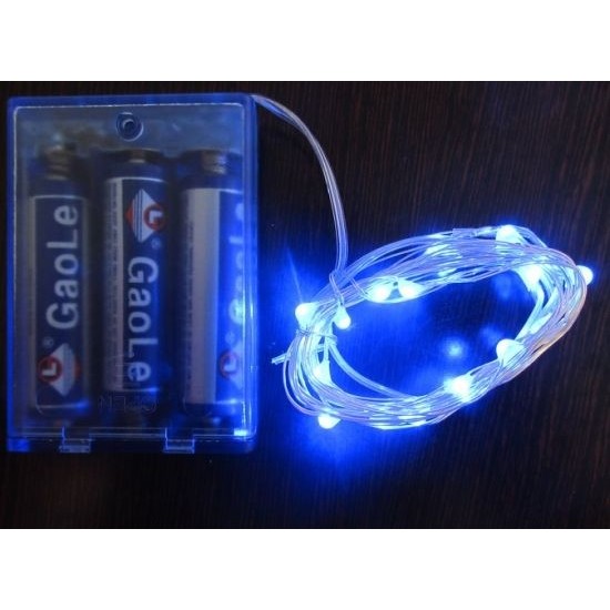 Instalatie Craciun, 5 m, Albastru, 50 Led-uri, Baterii, - imagine 4