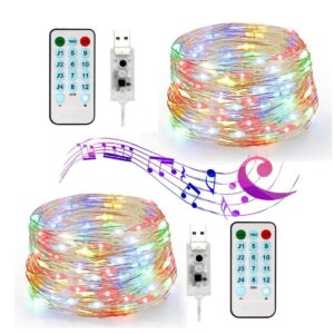 Instalatie Craciun, 5 metri, 50 LED-uri, multicolor RGB, sincronizare muzica, telecomanda 12 de functii, USB, fir cupru, liniar, interior/exterior,