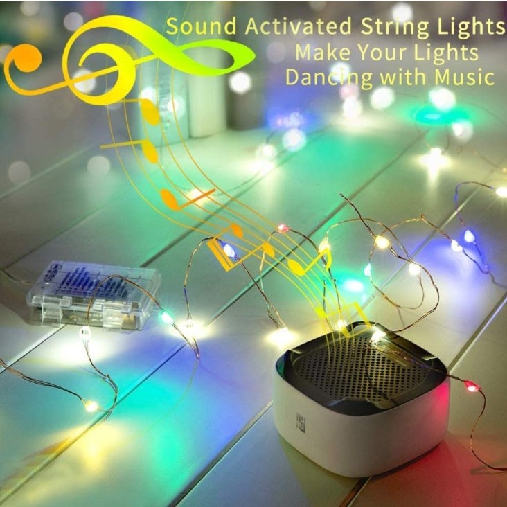 Instalatie Craciun, 5 metri, 50 LED-uri, multicolor RGB, sincronizare muzica, telecomanda 12 de functii, USB, fir cupru, liniar, interior/exterior, - imagine 2
