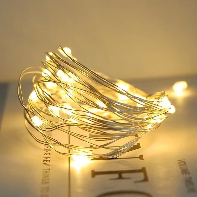 Instalatie Craciun, 5 metri, 50 LED-uri, USB, Telecomanda cu 8 functii, alb cald, - imagine 2