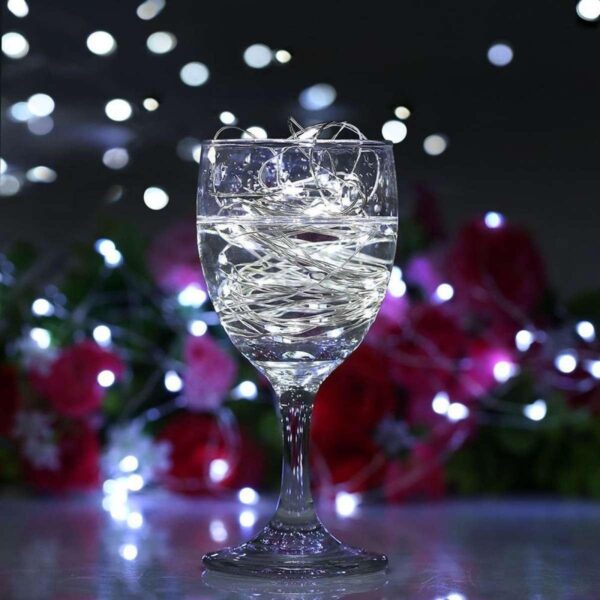 Instalatie Craciun, 5 metri, 50 LED-uri, USB, Telecomanda cu 8 functii, alb rece, - imagine 3