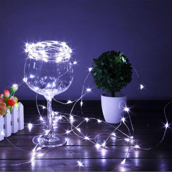 Instalatie Craciun, 5 metri, 50 LED-uri, USB, Telecomanda cu 8 functii, alb rece, - imagine 4