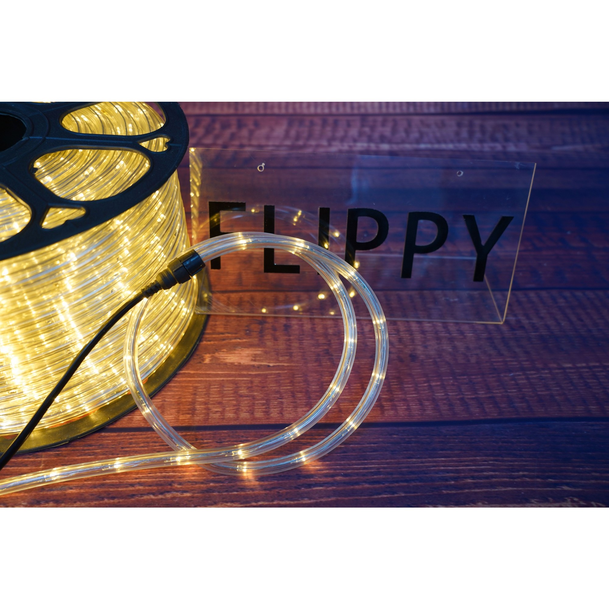 Instalatie Craciun, 94 m, 2256 Led-uri, Furtun Luminos, Alb cald, Transformator, Sectionabila, 220 V, - imagine 3