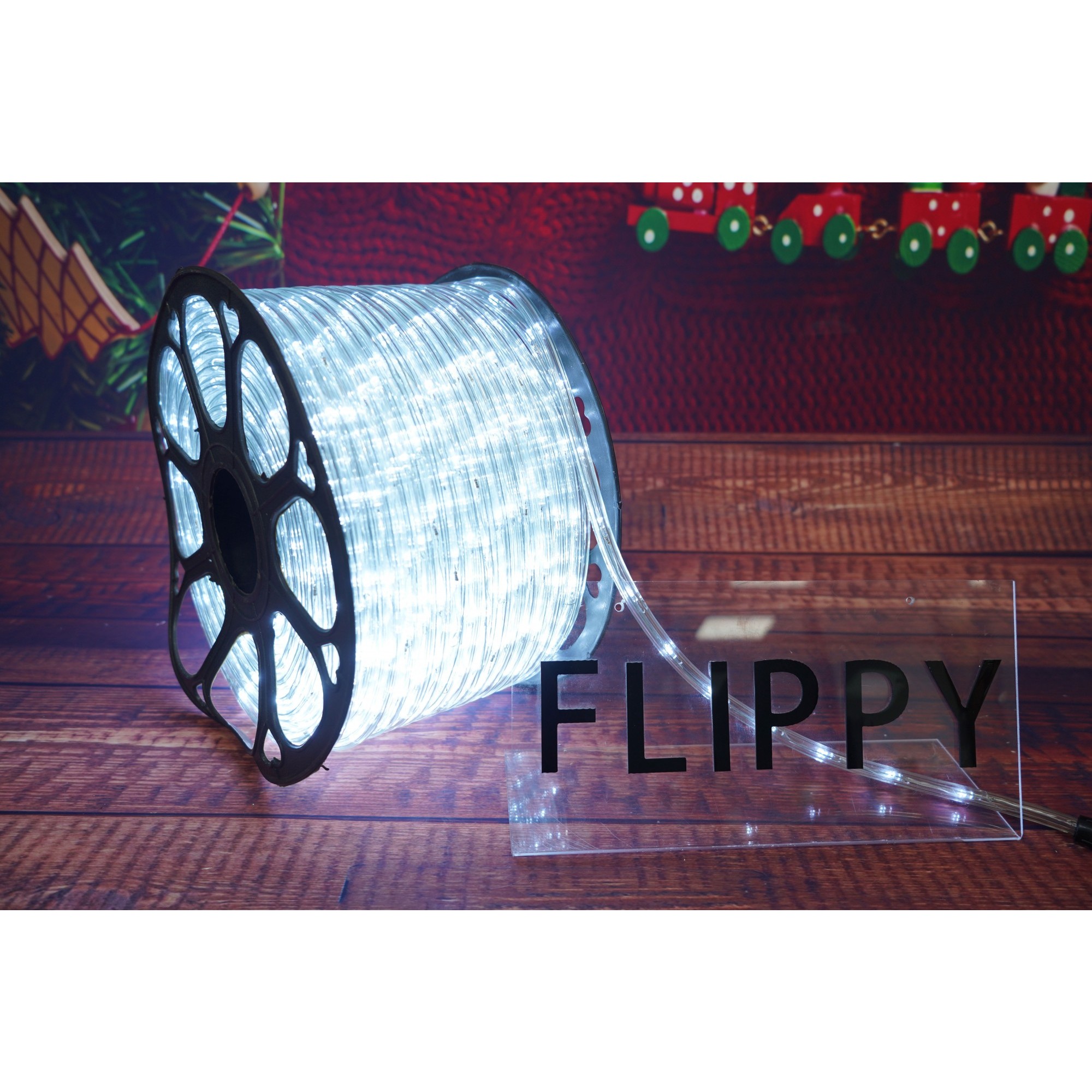 Instalatie Craciun, 96 m, 2304 Led-uri, Furtun Luminos, Alb rece, Transformator, 8 jocuri de lumini, Sectionabila, 220 V, - imagine 3