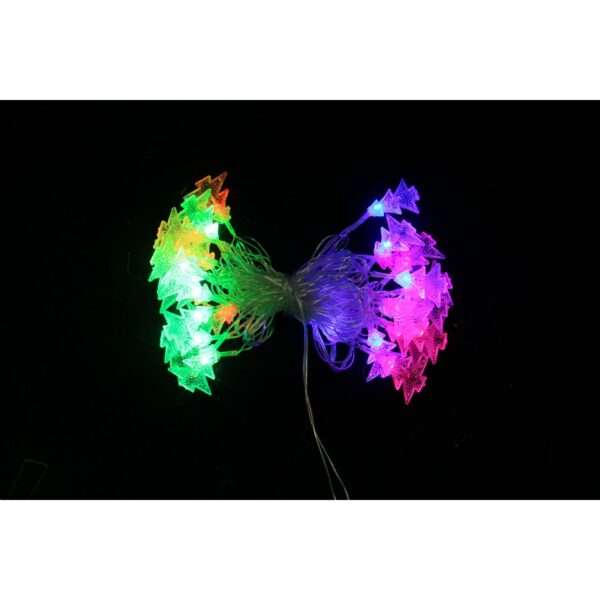 Ghirlanda luminoasa cu bec in forma de brazi, 3 metri, 20 LED-uri, forme din plastic, fir transparent, multicolora - imagine 4