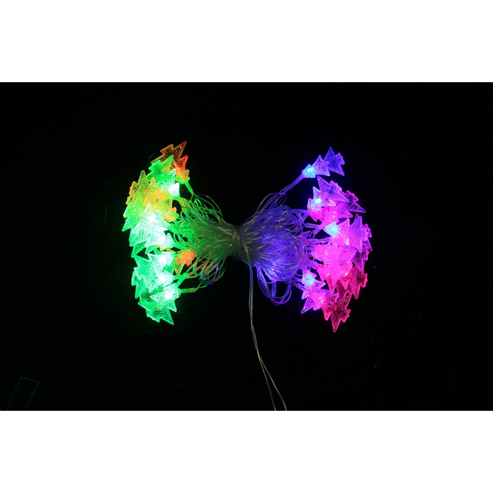 Ghirlanda luminoasa cu bec in forma de brazi, 3 metri, 20 LED-uri, forme din plastic, fir transparent, multicolora - imagine 4