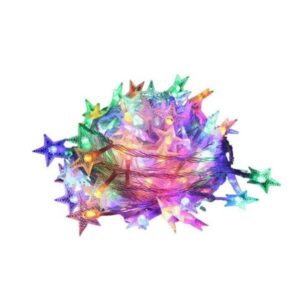 Instalatie Craciun, Alimentare prin USB, 6 metri, 40 LED-uri tip Stea, fir Transparent, Multicolor,